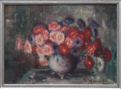 null ECOLE ROUMAINE (XXe siècle)

Bouquet de fleur dans un vase posé sur une table.

Huile...