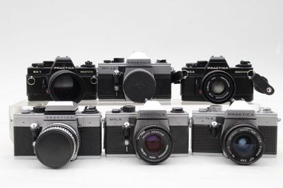 null PRAKTICA, ensemble de six appareils. Boitier Praktica BCA Electronic avec objectif...