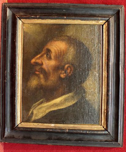 null ECOLE ITALIENNE XIXE SIECLE
Homme vu de profil
Huile sur toile contrecollée...