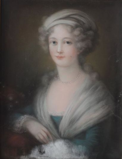 null ECOLE FRANCAISE DU XIXEME SIECLE
Portrait de jeune Femme en buste
Pastel , non...