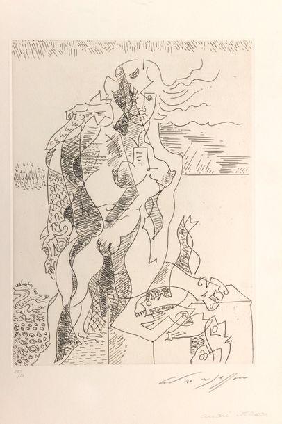 null ANDRÉ MASSON (1896-1987)
Femme nue debout
Gravure signée en bas à droite à la...