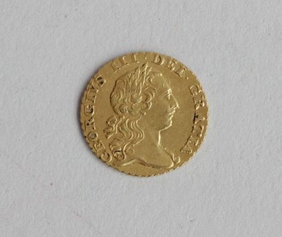 null Quart de Guinée d'or George III 1762, tête laurée à droite, au revers écu couronné....