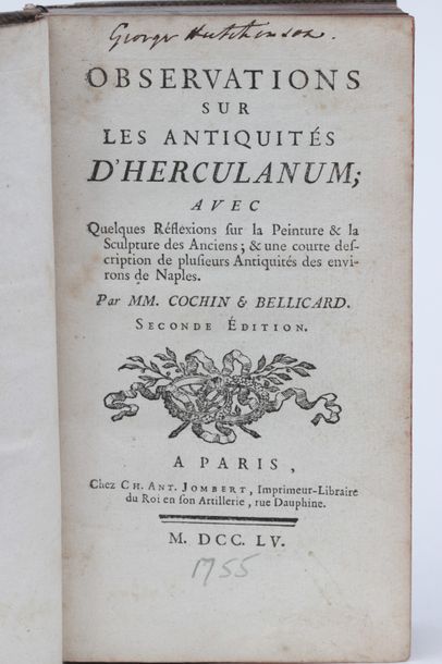 null - COCHIN (Charles-Nicolas), BELLICARD (J.-C.).
Observations sur les antiquités...