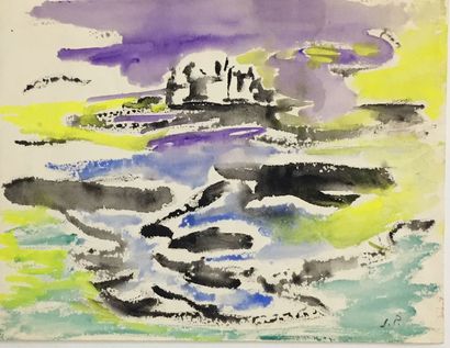 Jean PONS (1913-2005) Jean PONS (1913-2005)

« Dinard », circa 1961

Gouache sur...