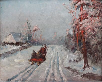 null Piotr K. VASILIEV (1909-1989)

Traineau attelé dans un paysage de neige

Huile...