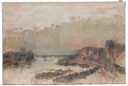 null Albert LEBOURG (1849-1928)
Rouen, le pont de pierre depuis le Pré-au-loup
Huile...
