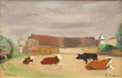 null Robert LOTIRON ( 1886-1966)

Troupeau près de la ferme

Huile sur toile signée...