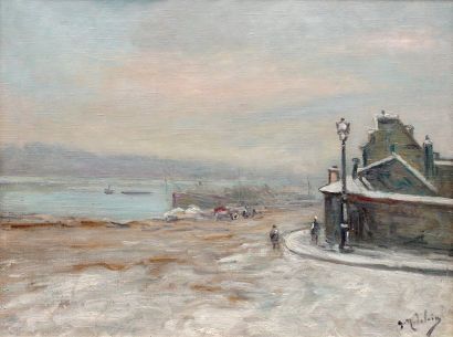 null Gustave MADELAIN (1867-1944)

Quai de Seine sous la neige

Huile sur toile signée...