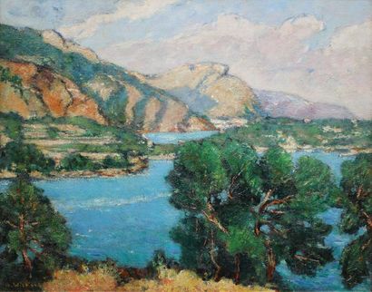 André WILDER André WILDER (1871-1965)
La Baie de Villefranche
Huile sur toile signée...