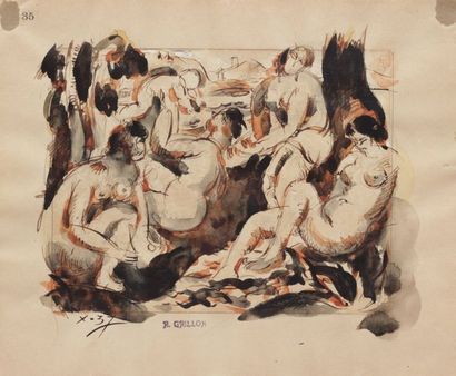 null Roger GRILLON (1881-1938)

- "Nu couché"

Dessin Timbre de l'atelier. 10.5 x...