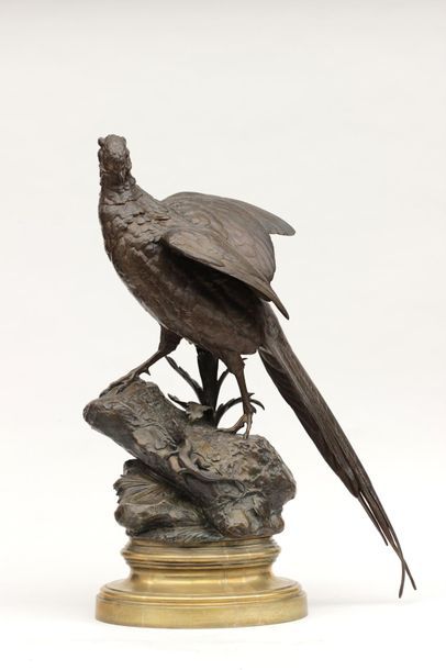 Alfred DUBUCAND Alfred DUBUCAND (1828-1894)
Faisan au lezard
Epreuve en bronze, fonte...