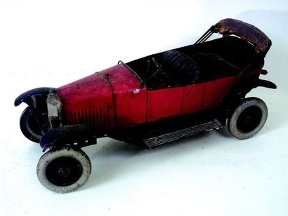 null Voiture mécanique Citroen, modèle B2, 1/10ème, Couleur rouge, Auvent défait,...