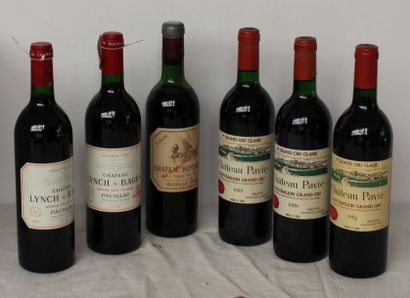 null 6 bout 2 CHT PAVIE 1989, 1/1985, 1 CHT BEYCHEVELLE 1966 (mi ép), 2 CHT LYNCH...