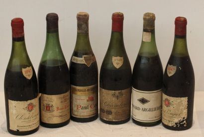 null 6 bout 2 CLOS VOUGEOT REMOISSENET 1947 (1ntlb, 1 demi), 1 CHAMBERTIN BASSOT...