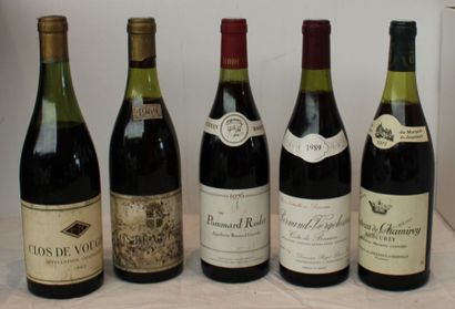 null 5 BOUT 2,PERRAND VERGELES 76 et 89 Nodet et Rapet, 1 MERCUREY 79, 1 CLOS VOUGEOT...