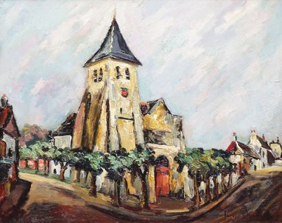 null Pierre DUMONT (1884-1936)
L'Eglise de Moiselles
Huile sur toile signée en bas...