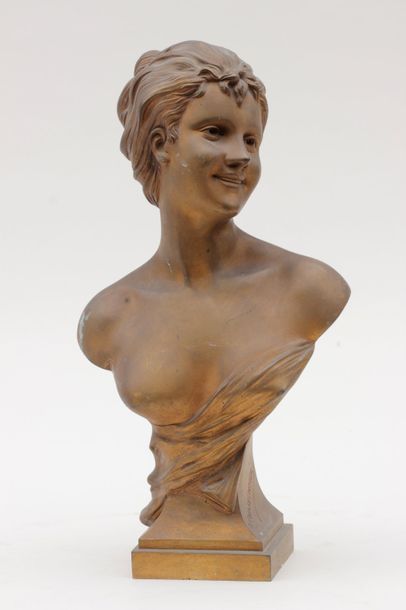 null ALEXANDRE CHARPENTIER (1856-1909)
Buste de femme
Epreuve en bronze, fonte d'édition...