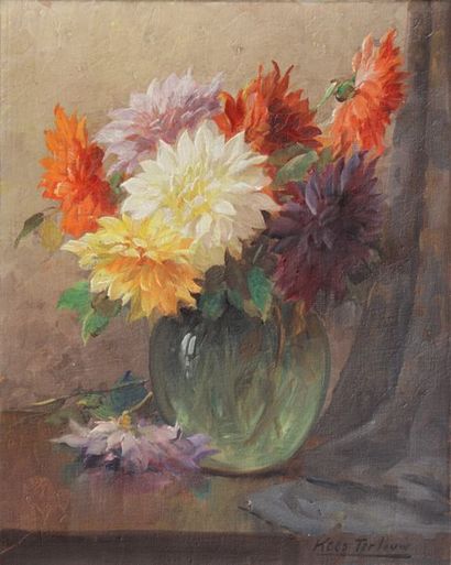 null Kees TERLOUW (1890-1948)
Bouquet de fleurs dans un vase
Huile sur toile signée...