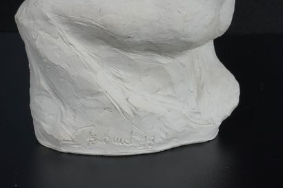null Druet Bernard (1935-2012) Buste féminin, plâtre, signé sur la base et daté 98,...