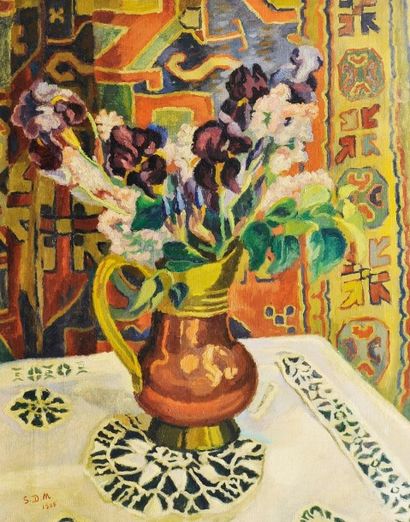 GEORGES DANIEL DE MONFREID (New-York 1856-1929 Corneilla-de-Conflent) 
«Vase de fleurs»,... Gazette Drouot