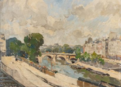Paul MATHIEU (1872-1932) Quai de Seine à...
