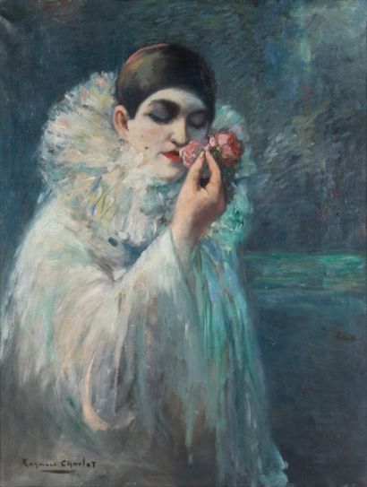 Raymond CHARLOT (1879-?) Portrait de Pierrot...