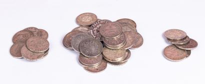 Lot of silver coins from Italy from 1870 to 1876, from France Napoleon III from...
