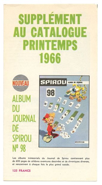 Dupuis : Suppléments (français et néerlandais) au catalogue éditeur " Printemps "...