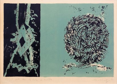  Pierre ALECHINSKY (1927)
Sans titre, 1953
Lithographie en couleurs
Signé, daté,... Gazette Drouot