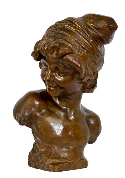  Berthe VAN TILT (XIX-XX)
Stefanino, 1895
Bronze à patine brune
Signé et daté 