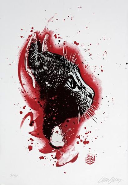 C215 (1973) C215 (1973)
Le chat (rouge)
Sérigraphie 3 couleurs éditée par Stolenspace... Gazette Drouot
