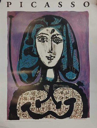 Pablo Picasso Affiche PICASSO - La femme à la résille - 1994 (119 x 84 cm) Gazette Drouot