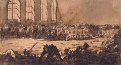  BARON GÉRARD, François GÉRARD (Rome, 1770 -Paris, 1837)
Cavalry school at dawn in... Gazette Drouot