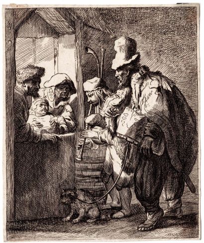  d 'après REMBRANDT VAN RIJN (1606 - 1669)
Musiciens ambulants 
Musiciens ambulants... Gazette Drouot