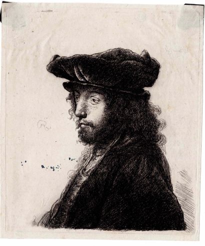  D'après REMBRANDT VAN RIJN (1606 – 1669)
Quatrième tête orientale.
Eau-forte. Très... Gazette Drouot