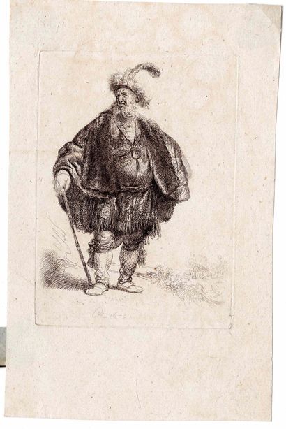  REMBRANDT VAN RIJN (1606 – 1669)
Le Persan.
Eau-forte. Très belle épreuve sur vergé... Gazette Drouot