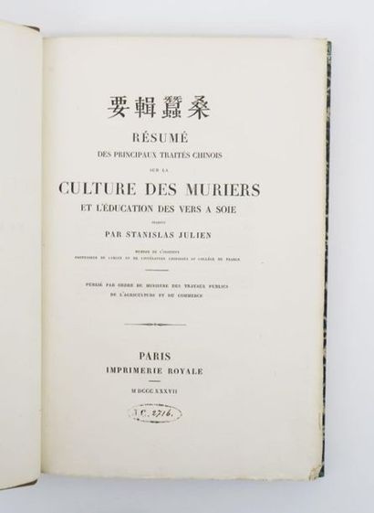 null JULIEN (Stanislas). Summary of the main Chinese treatises on the cultivation...