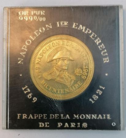 null Médaille en or jaune de la Monnaie de Paris "Bicentenaire de Napoléon" 1769-1969....