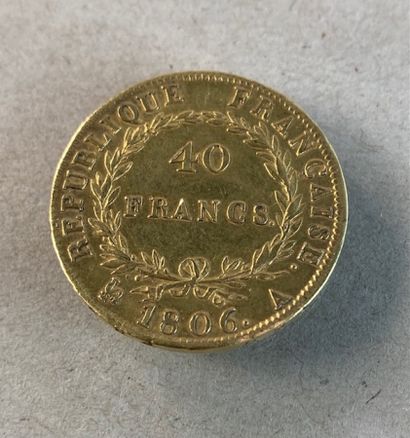 Coin of 40 frs gold Napoleon I, 1806 workshop...