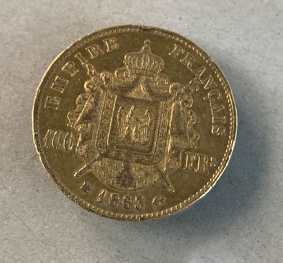 Coin of 100 frs Napoleon III 1863