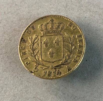 Coin of 20 gold frs Louis XVIII, 1814, workshop...