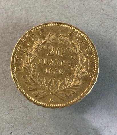 coin of 20 frs gold Napoleon III, 1856 workshop...
