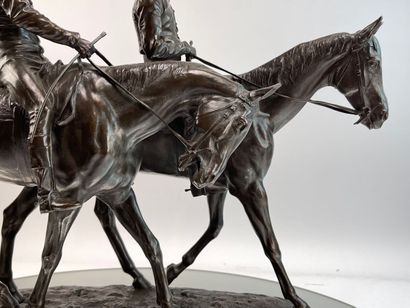 null 
FREMIET Emmanuel ( 1824 / 1910 ) Racehorses and jockeys (1885) Bronze with...