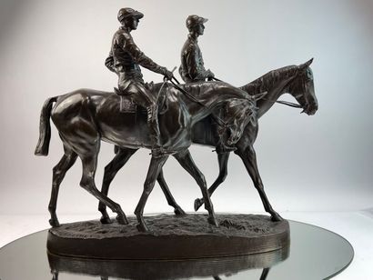 null 
FREMIET Emmanuel ( 1824 / 1910 ) Racehorses and jockeys (1885) Bronze with...