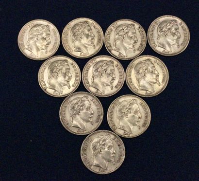 null 10 pièces de 20F or Napoléon III Lauré