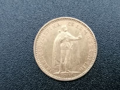 null Pièce en or datée 1903, 20 KORONA