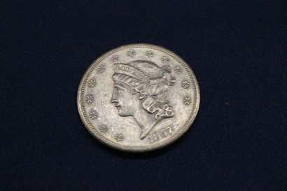 null Pièce de 20 dollars or datée 1857. 33,46 grs