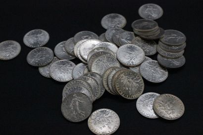 Set of 1 F silver coins. 250 grs 
