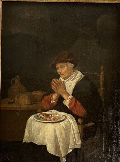 null BREKELENKAM Quiringh Gerritsz van
Zwammerdam, ca. 1620 - Leiden 1668
"The Benediction"
Oil...