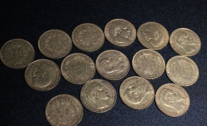 15 coins of 20F gold Napoleon III